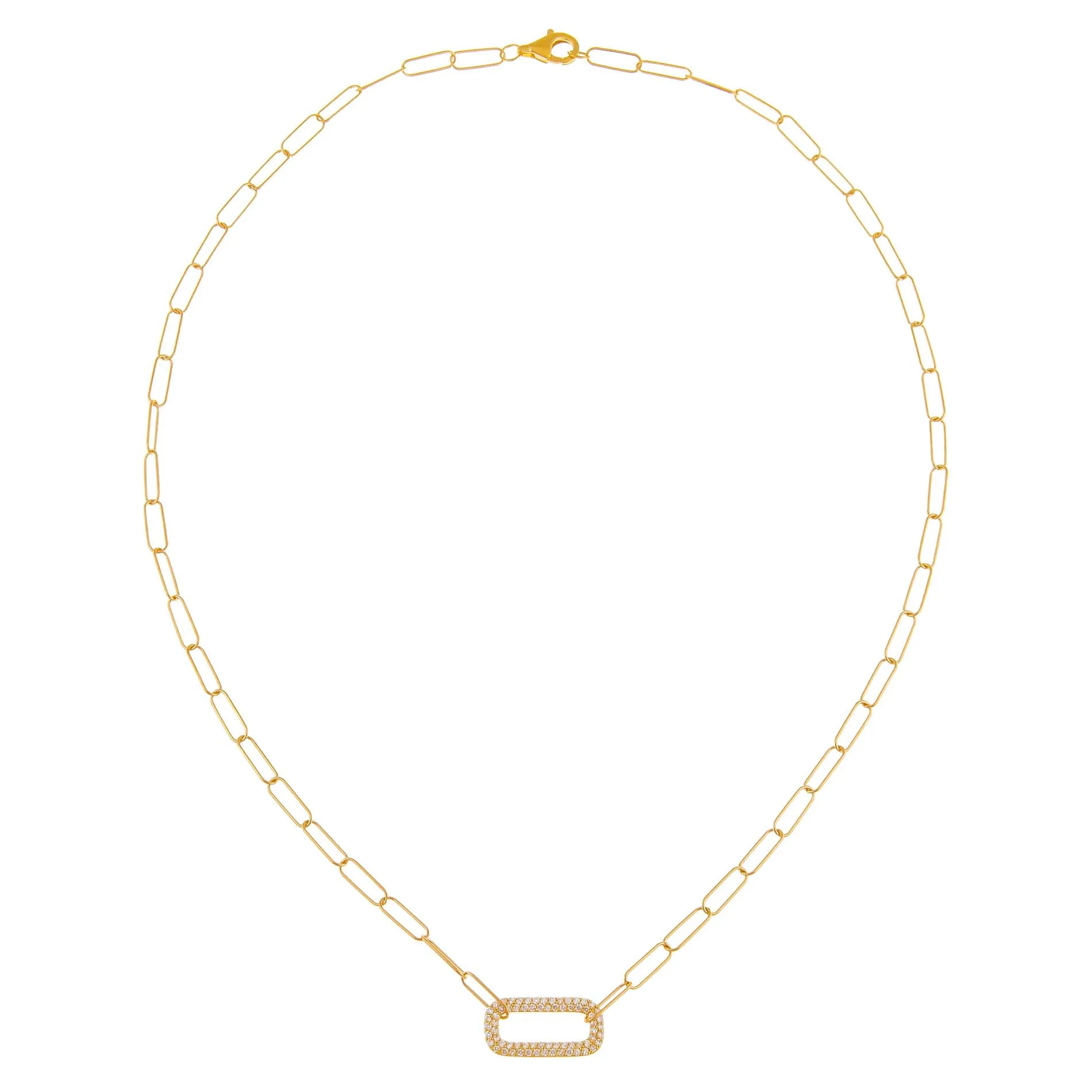 Diamond Open Link Necklace 14K
