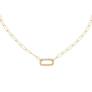 Diamond Open Link Necklace 14K