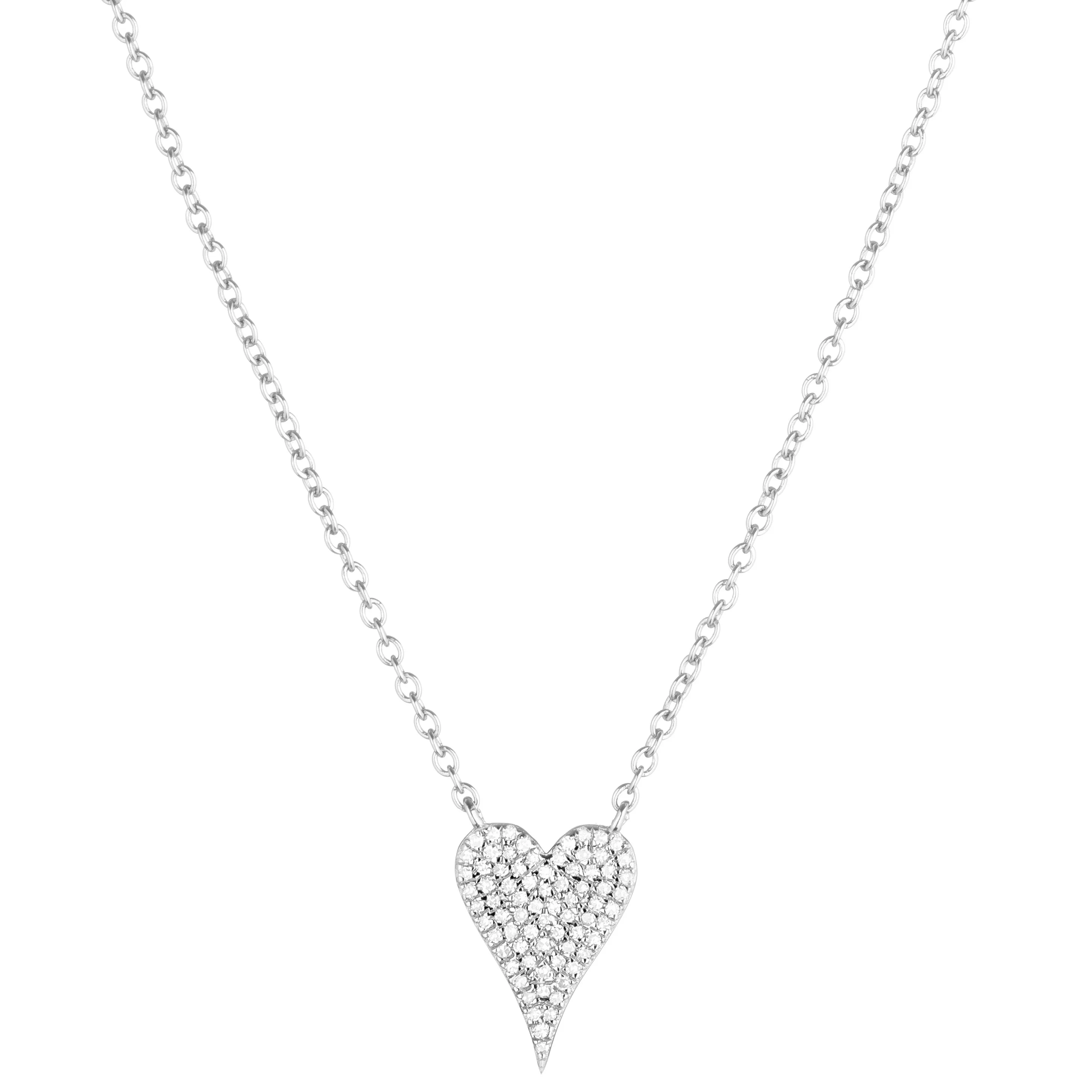 Diamond Pavé Small Heart Necklace 