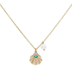 Diamond Shell Necklace 14K