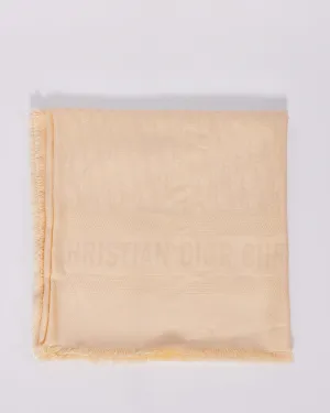 Dior Beige Wool & Silk Oblique Monogram Shawl