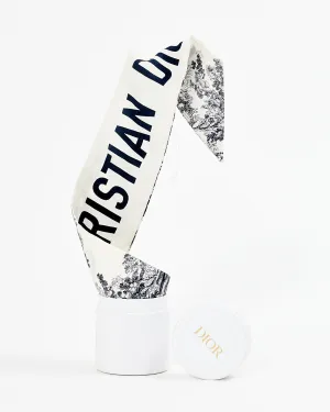 Dior Navy & White Silk Toile de Jouy Sauvage Mitzah Twilly