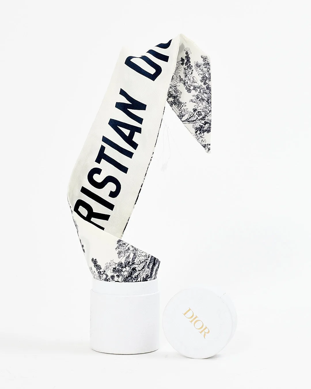Dior Navy & White Silk Toile de Jouy Sauvage Mitzah Twilly