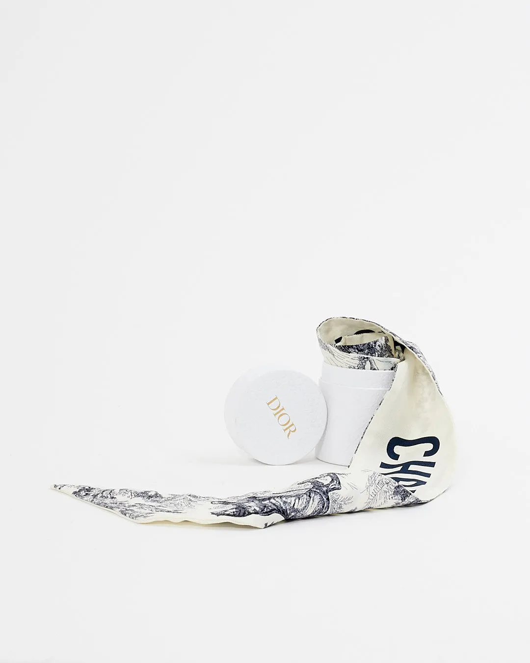 Dior Navy & White Silk Toile de Jouy Sauvage Mitzah Twilly
