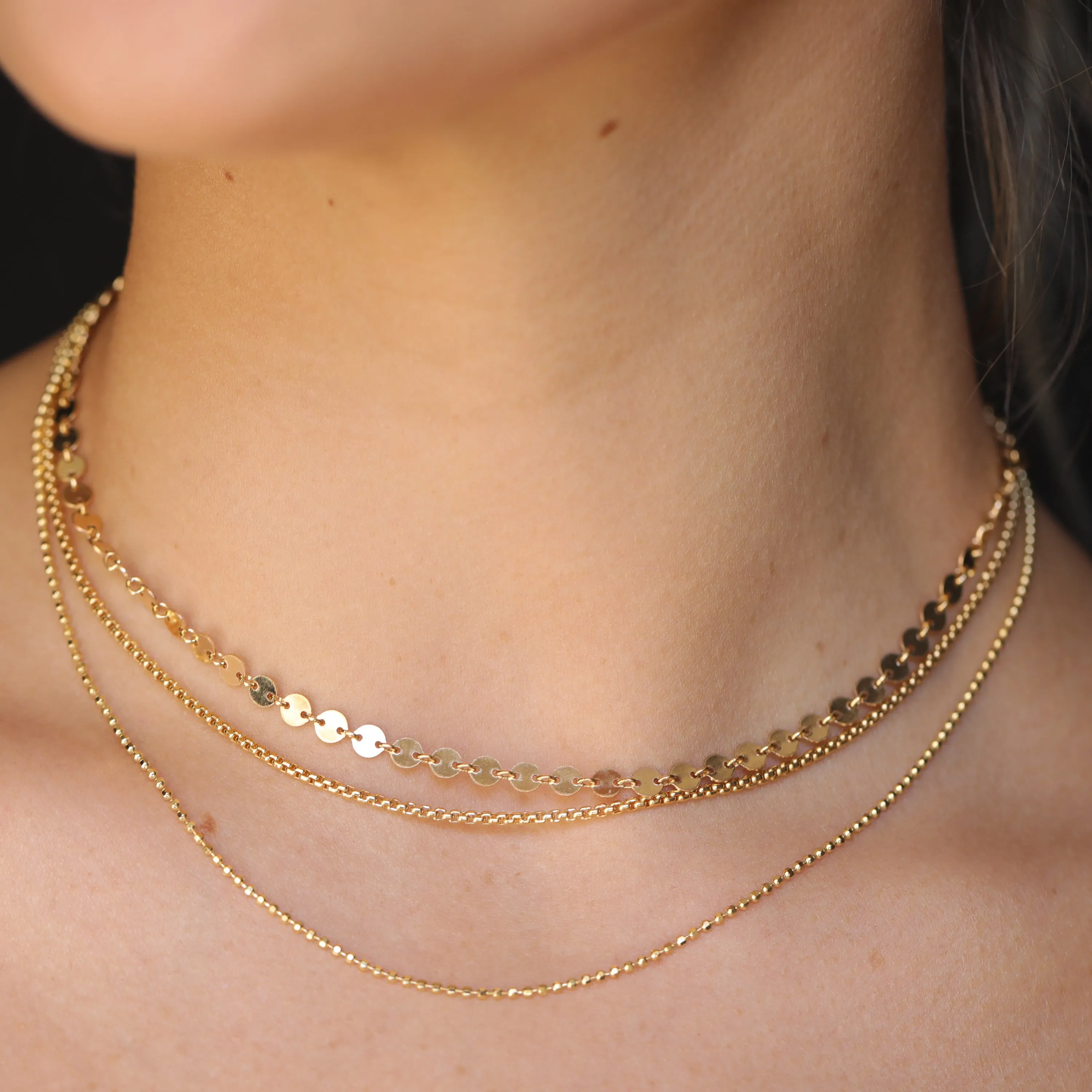Disc Chain Choker - 14K Gold Filled