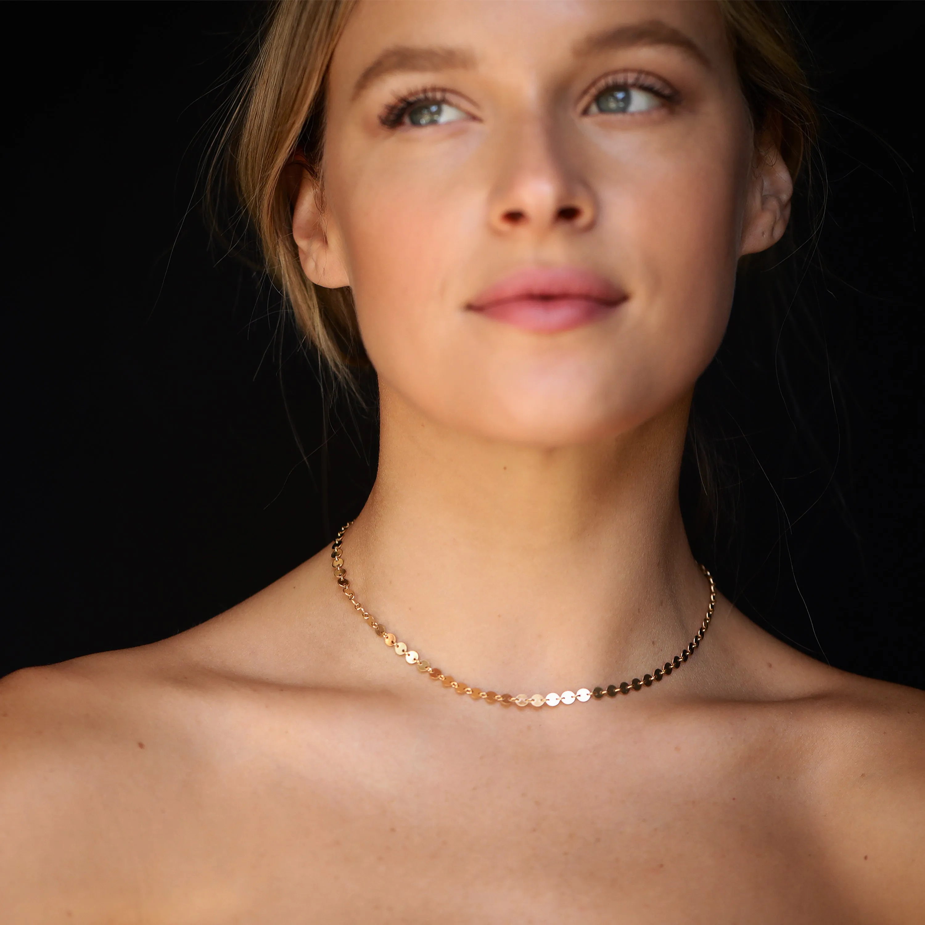 Disc Chain Choker - 14K Gold Filled