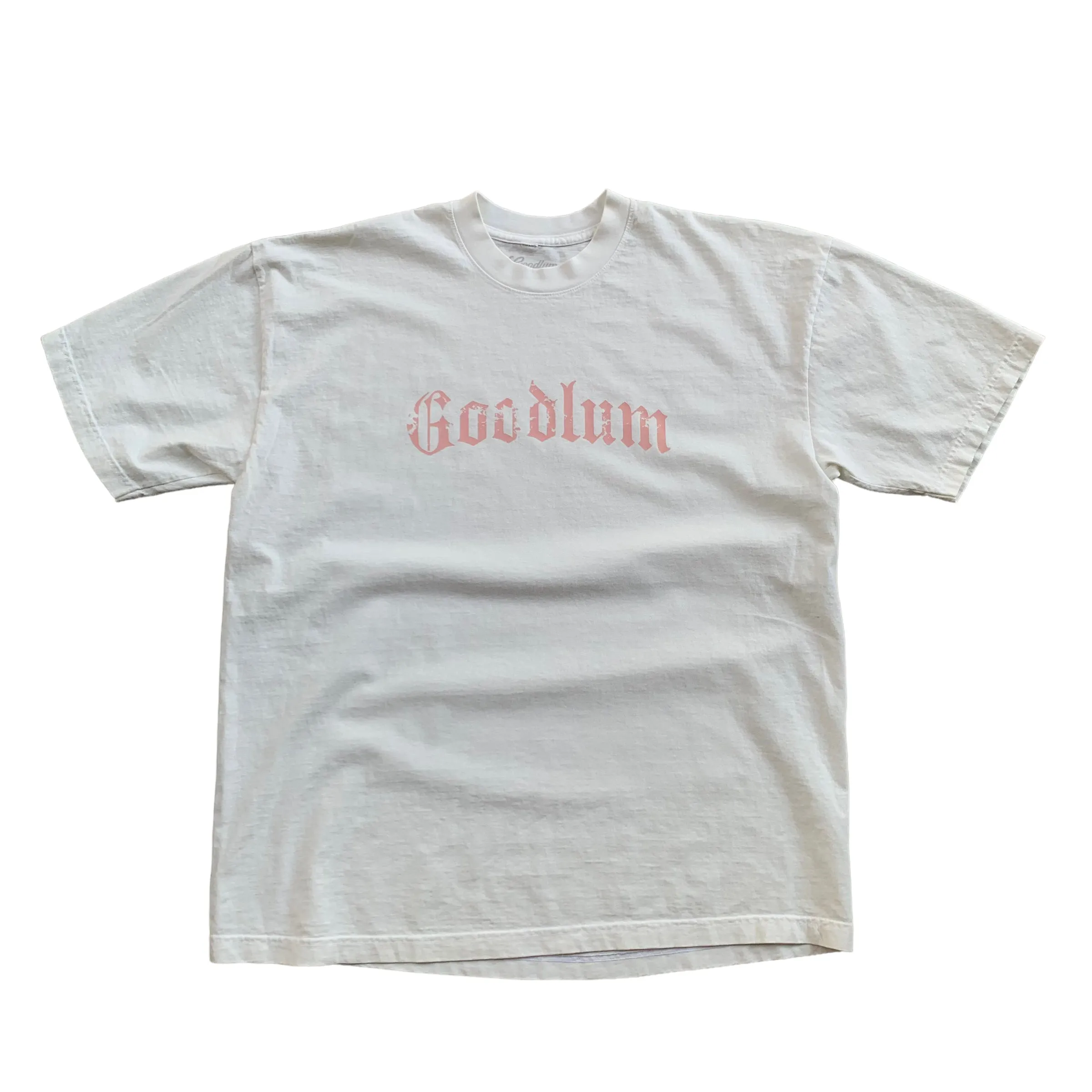 Distressed BlackLetter Logo Garment Dyed T Shirt