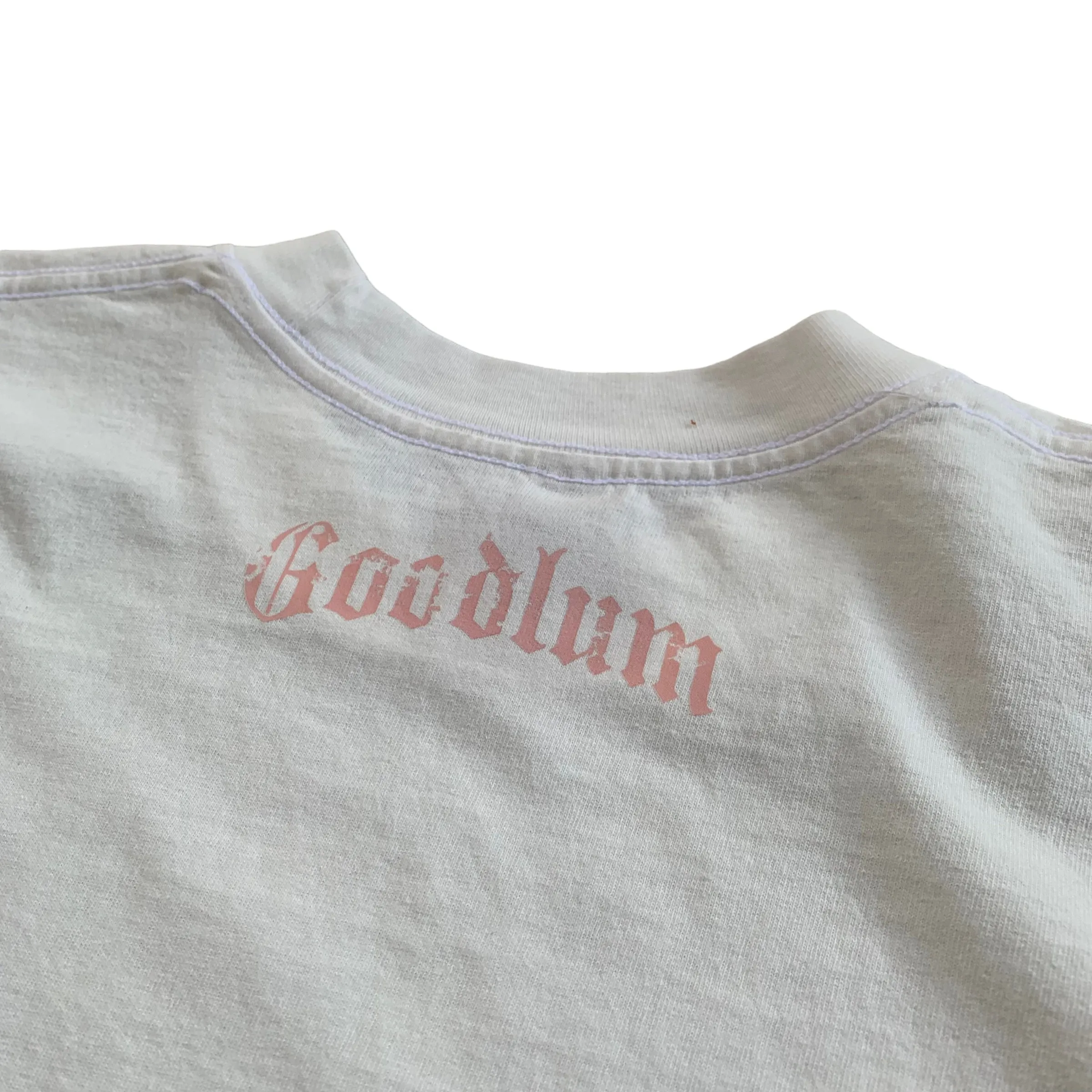 Distressed BlackLetter Logo Garment Dyed T Shirt