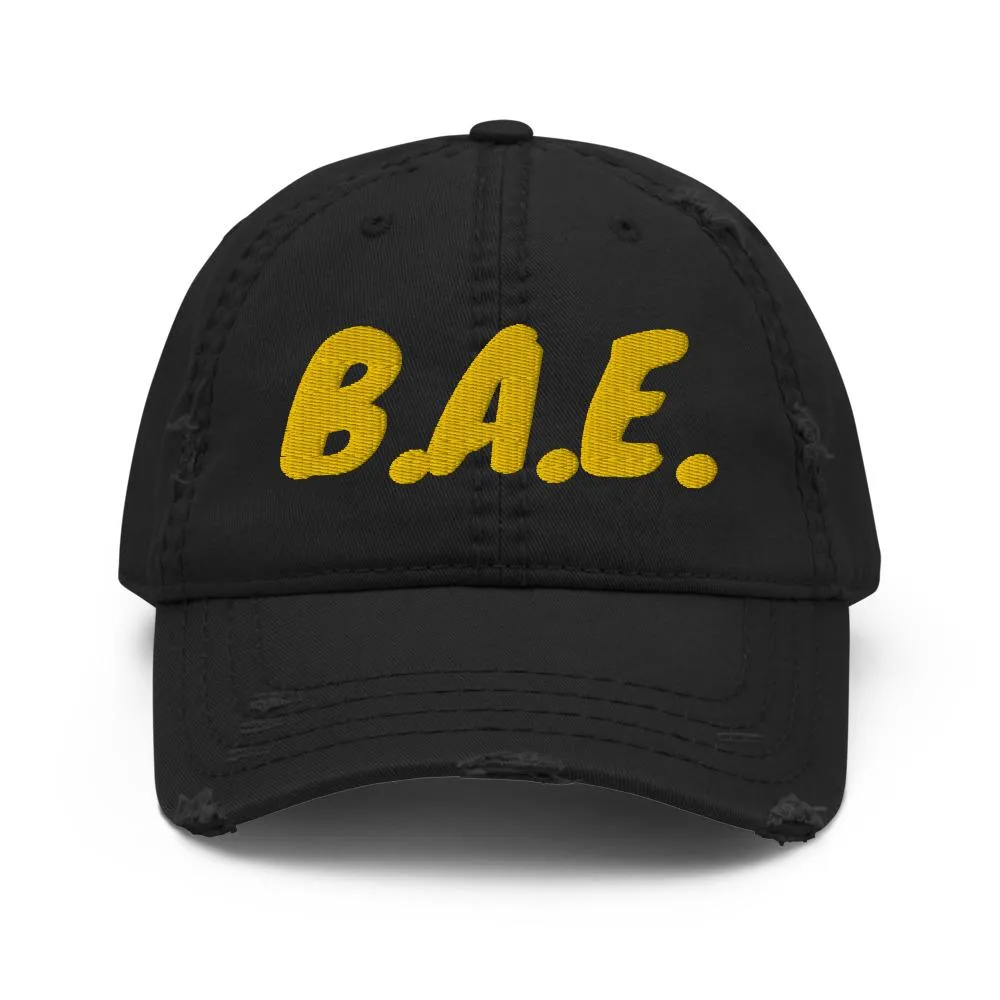 Distressed Dad Hat-B.A.E.