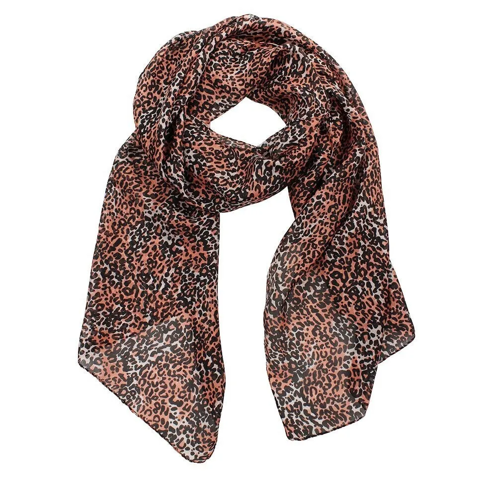Dlux Leo Animal Print Silk Scarf 93330