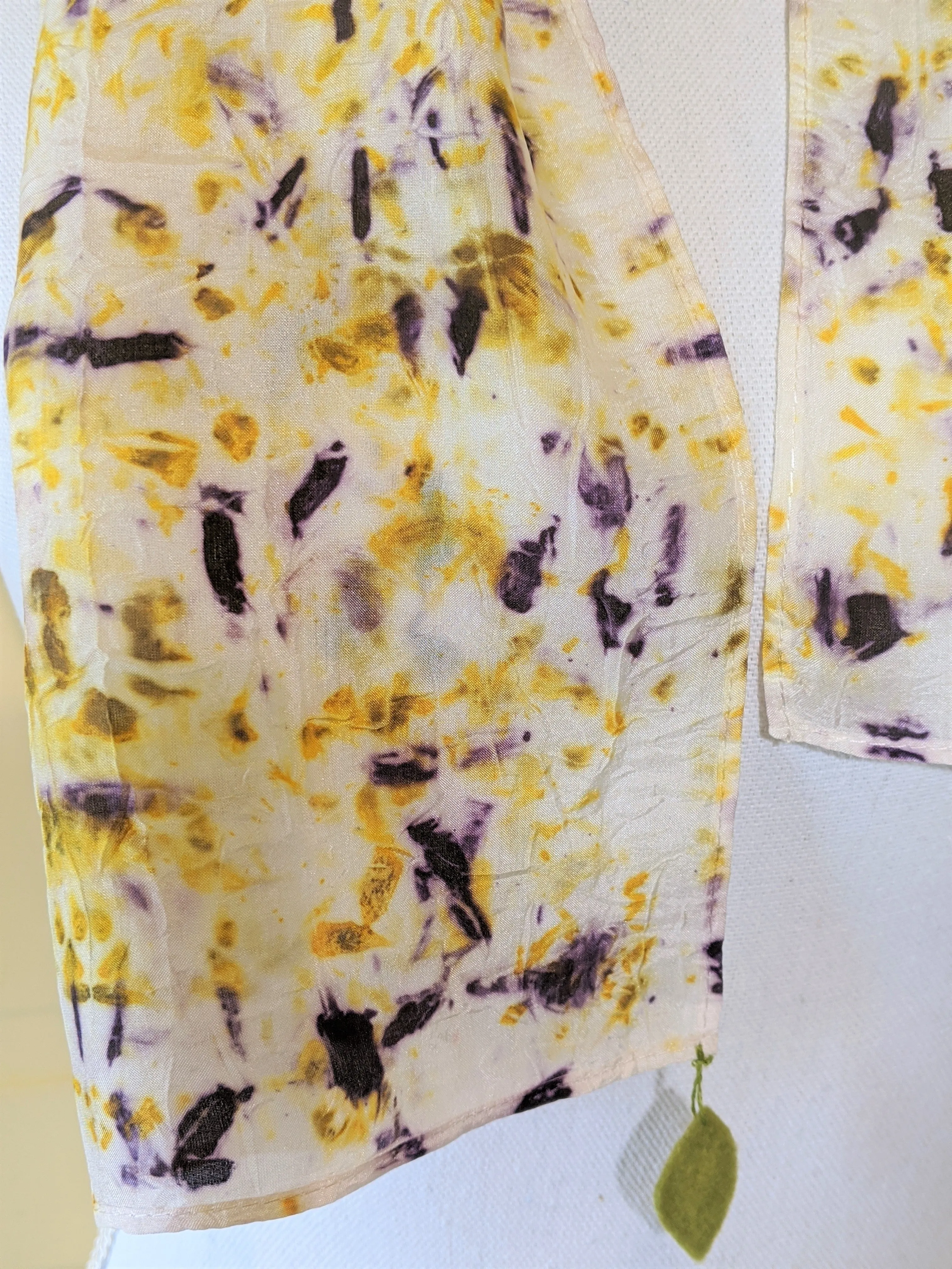 Dot to Dot / Yellow & Purple Eco Print Scarf