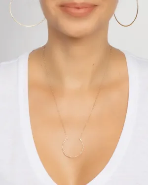 Doted Crescent Necklace, Gold Filled