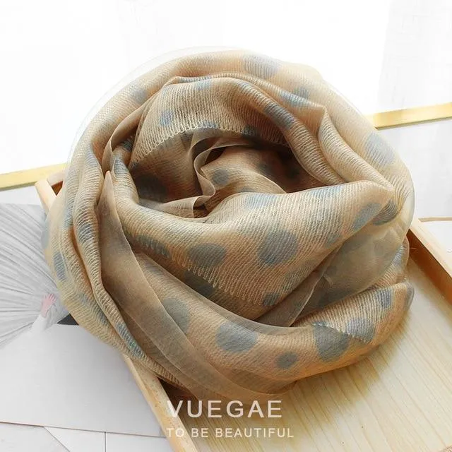 Dotted Silk Wool Scarf