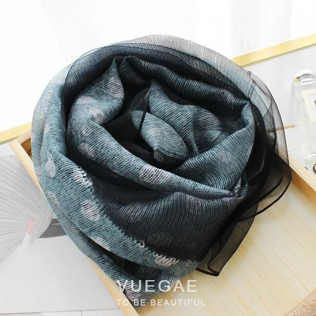 Dotted Silk Wool Scarf