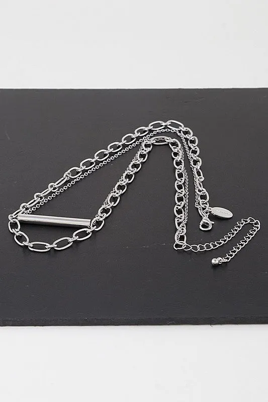 Double Bar Chain Necklace