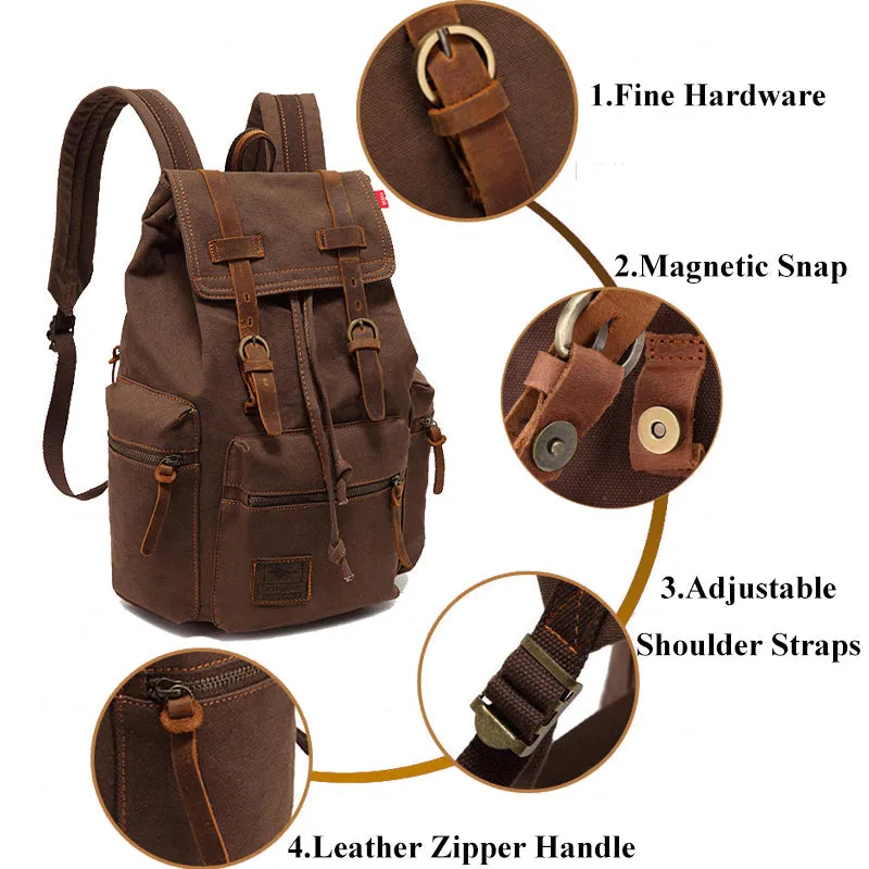 Drawstring Canvas Backpack for Students 36-55L