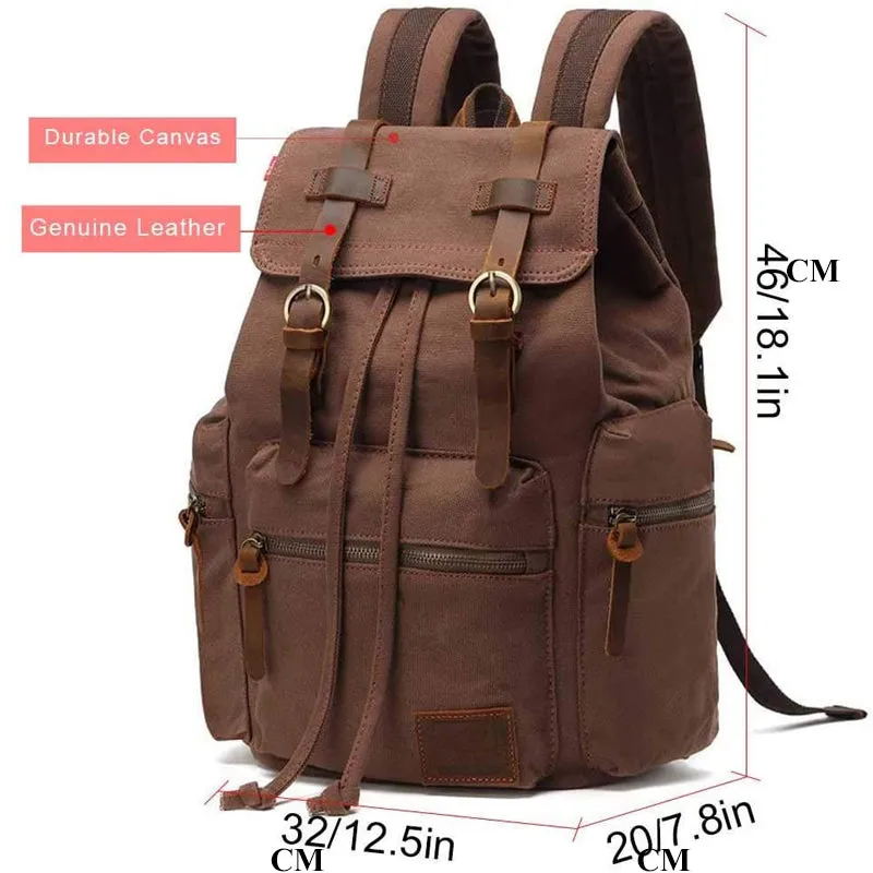 Drawstring Canvas Backpack for Students 36-55L