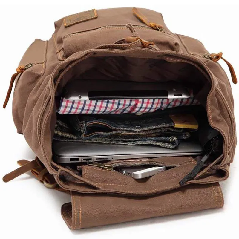 Drawstring Canvas Backpack for Students 36-55L