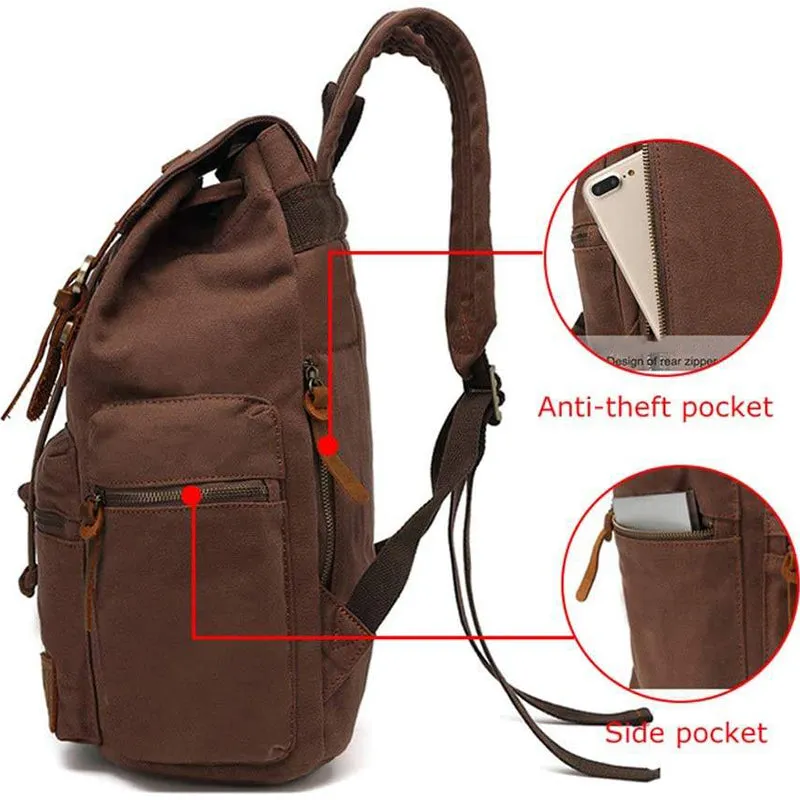 Drawstring Canvas Backpack for Students 36-55L