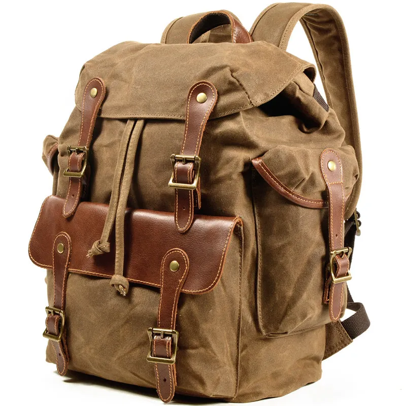 Drawstring Large Canvas Backpack For Travel