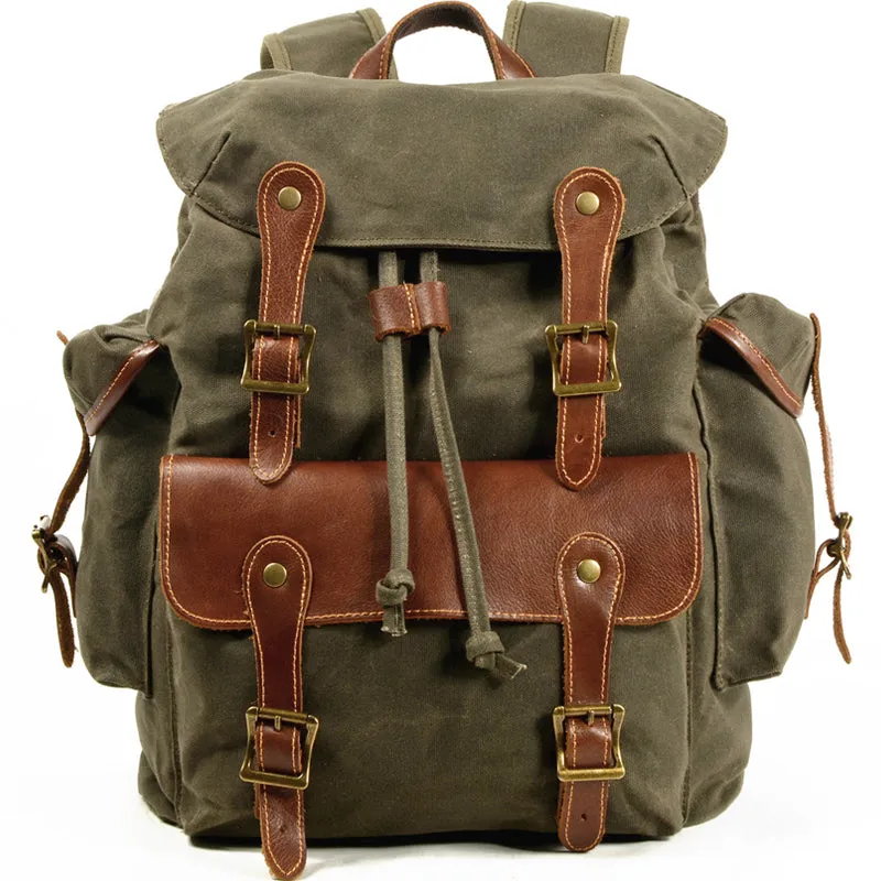 Drawstring Large Canvas Backpack For Travel