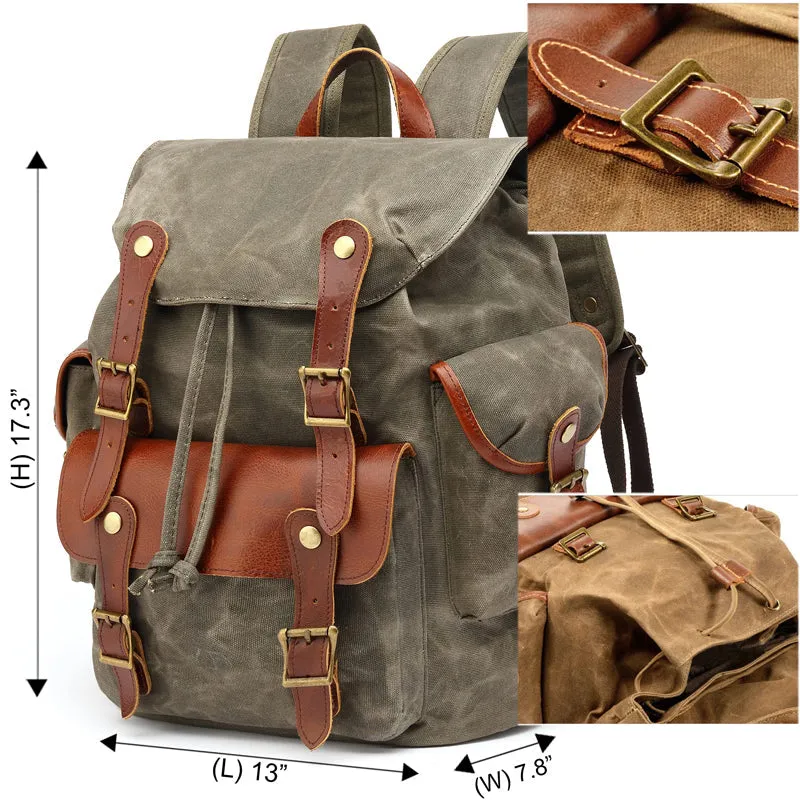 Drawstring Large Canvas Backpack For Travel