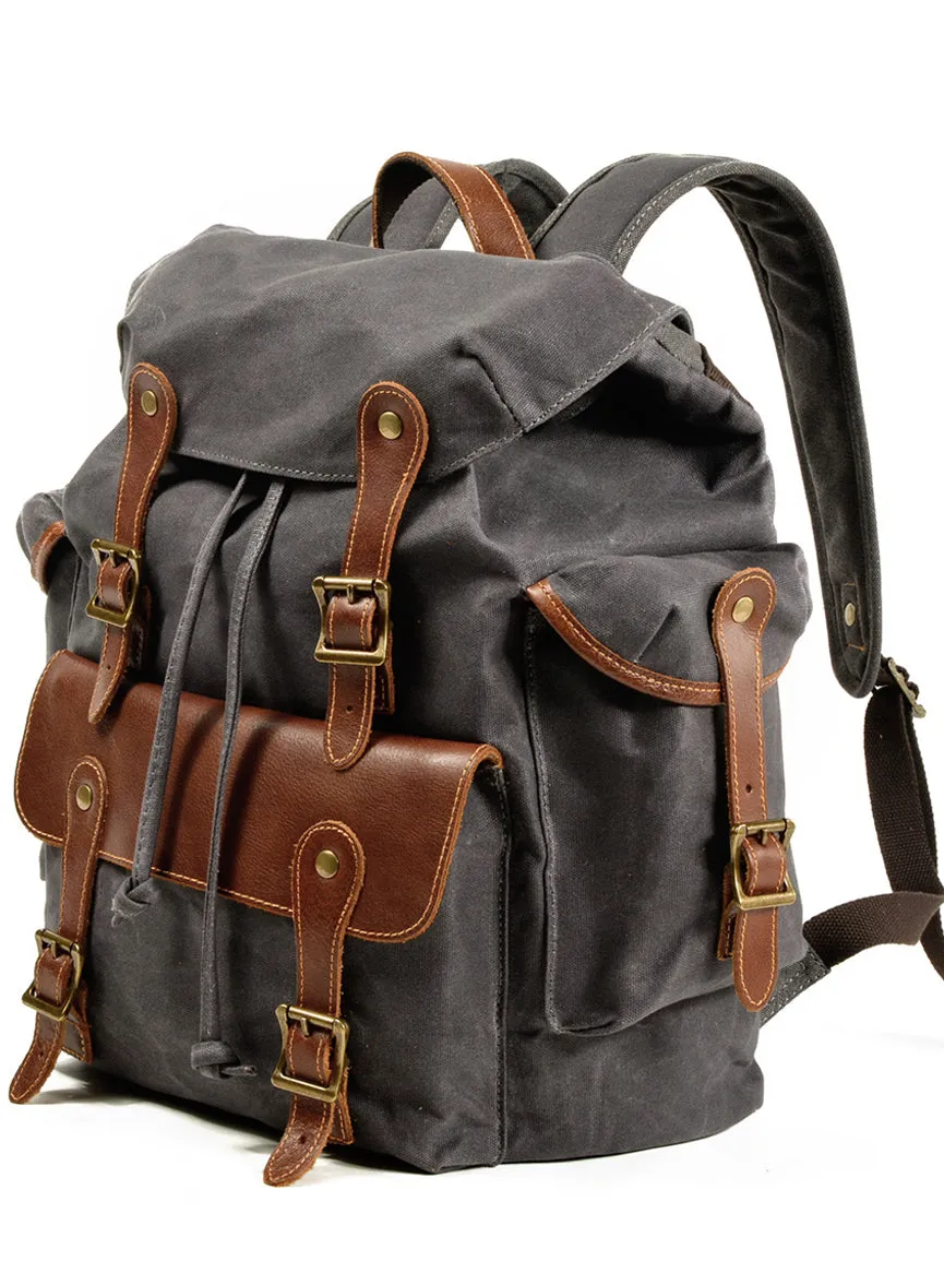 Drawstring Large Canvas Backpack For Travel