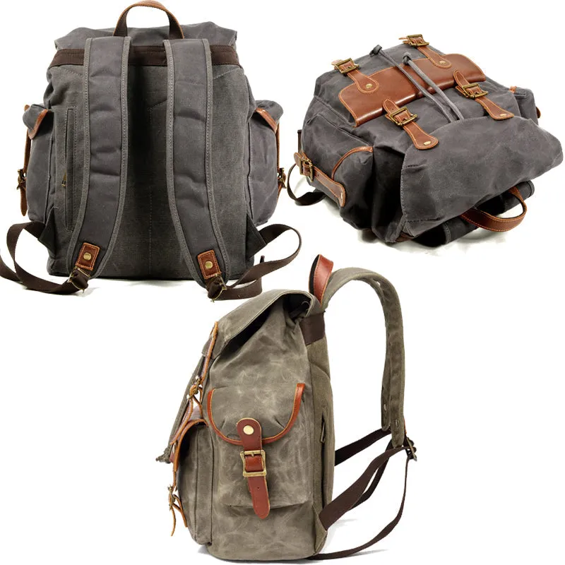 Drawstring Large Canvas Backpack For Travel