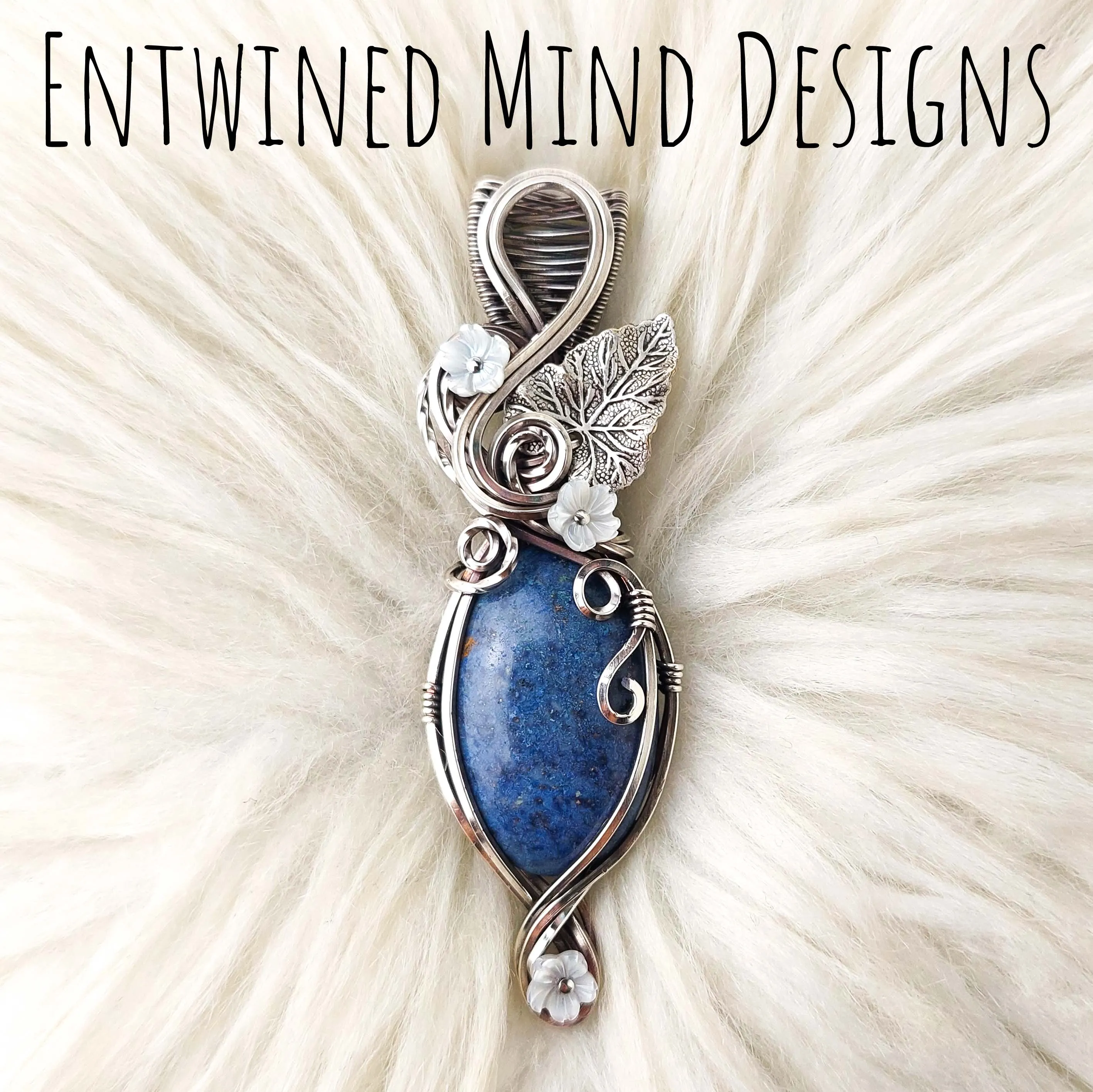 Dumortierite Sterling Silver Statement Pendant