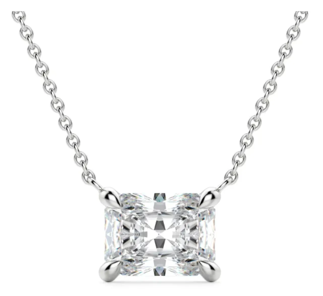 East-West Diamond Necklace set in White Gold