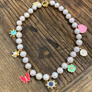 Edison Pearls Choker w/ Charms | A