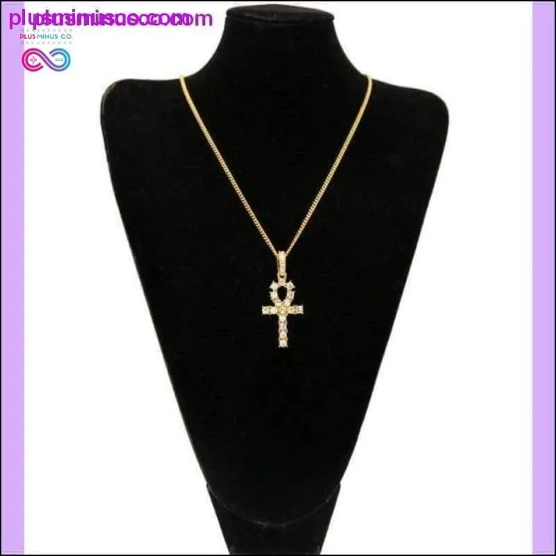 Egyptian Ankh Pendant Necklace Gold & Silver Color