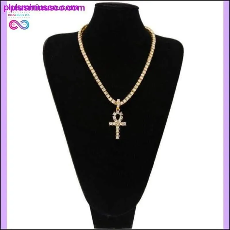 Egyptian Ankh Pendant Necklace Gold & Silver Color