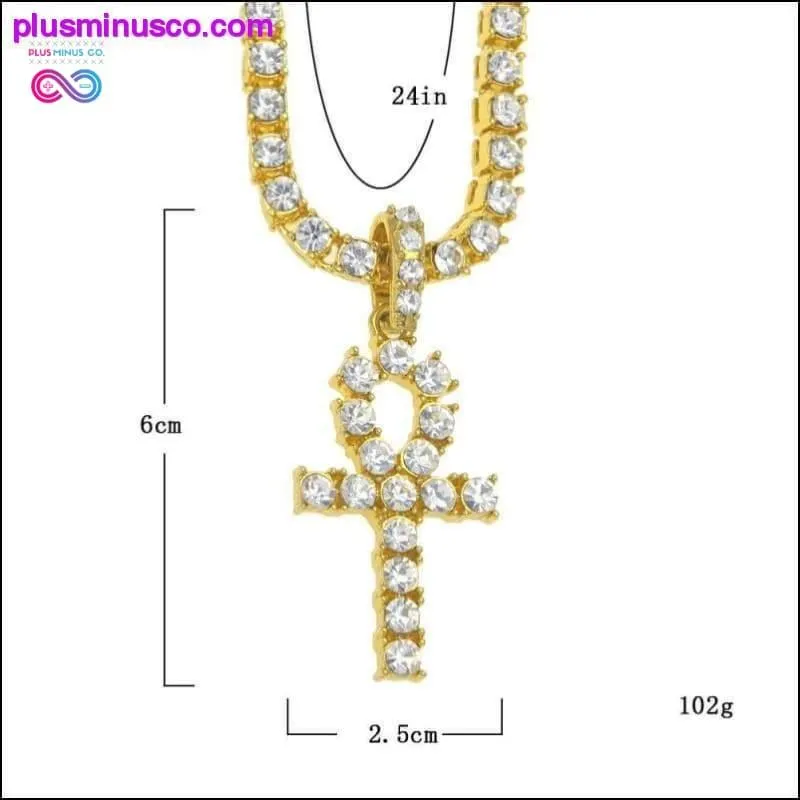 Egyptian Ankh Pendant Necklace Gold & Silver Color