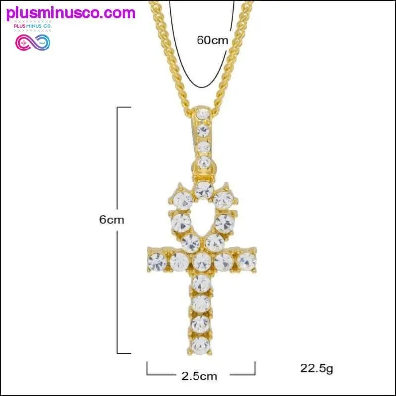Egyptian Ankh Pendant Necklace Gold & Silver Color