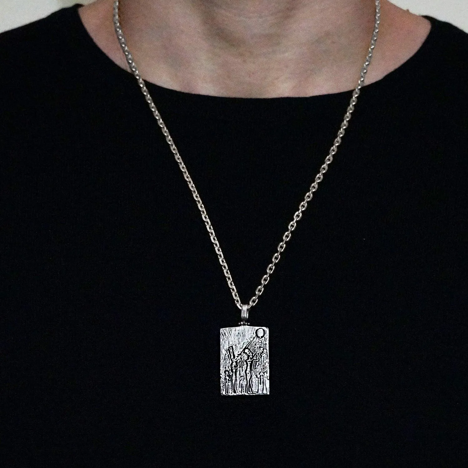 Egyptian Sun Pendant in Sterling Silver