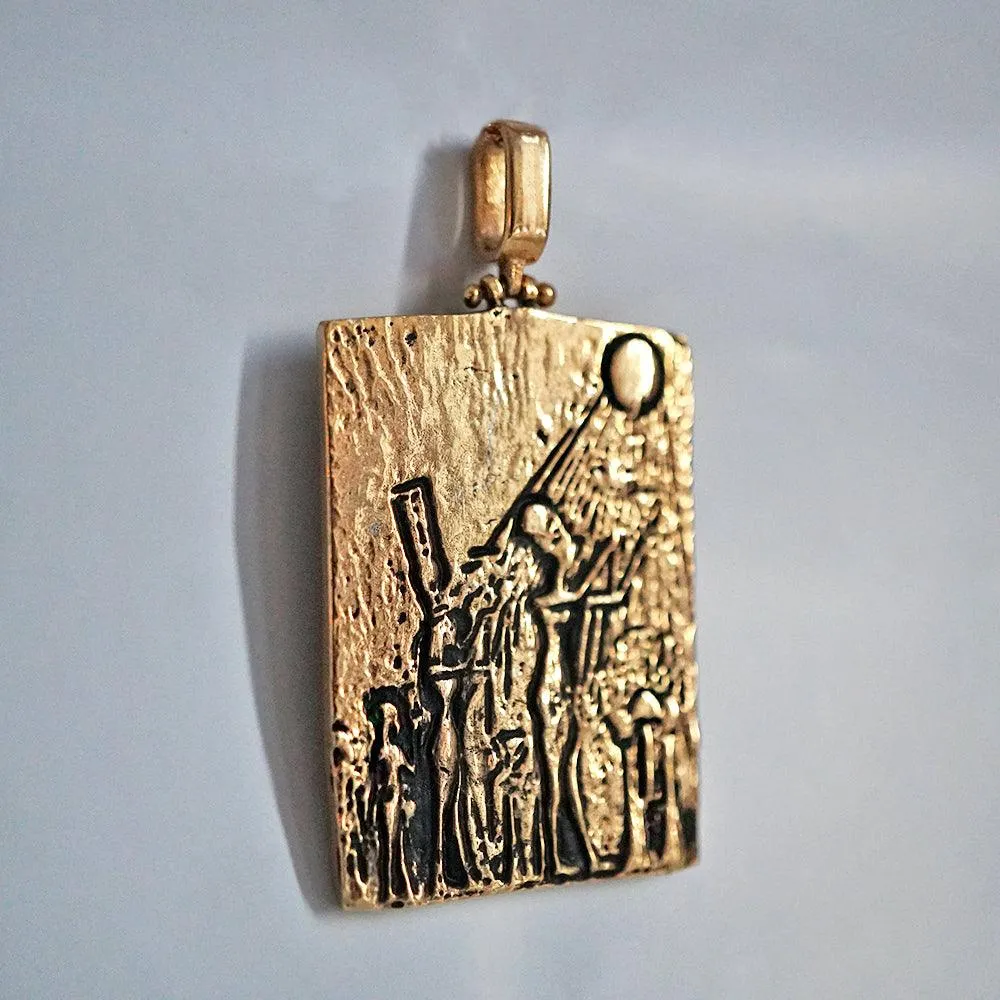 Egyptian Sun Pendant in Sterling Silver