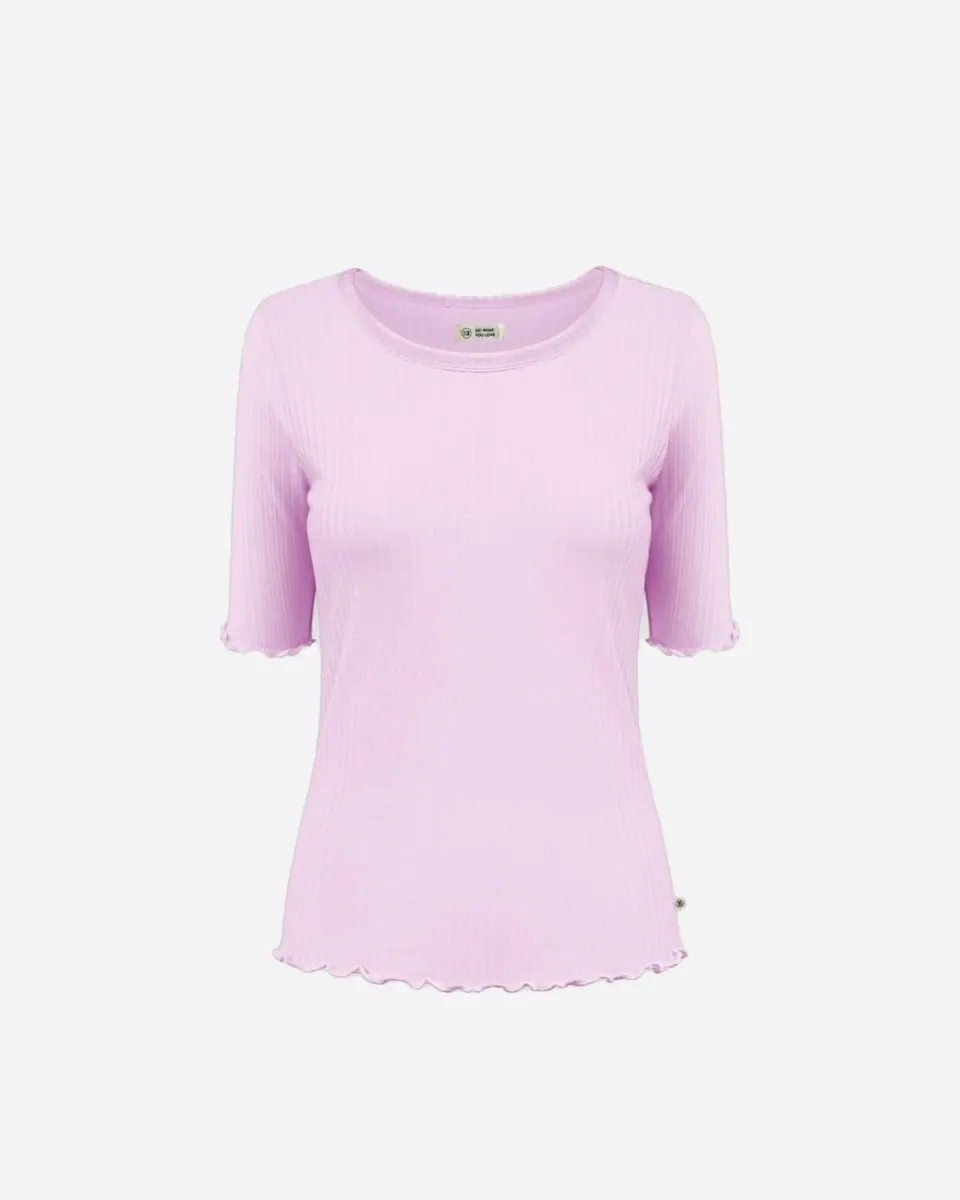 Elsk Jannerup Ribbed Boat Neck SS Tee - Lila