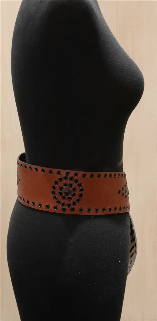 Emotionally Unavailable Wide Grommet Stud Wide Belt