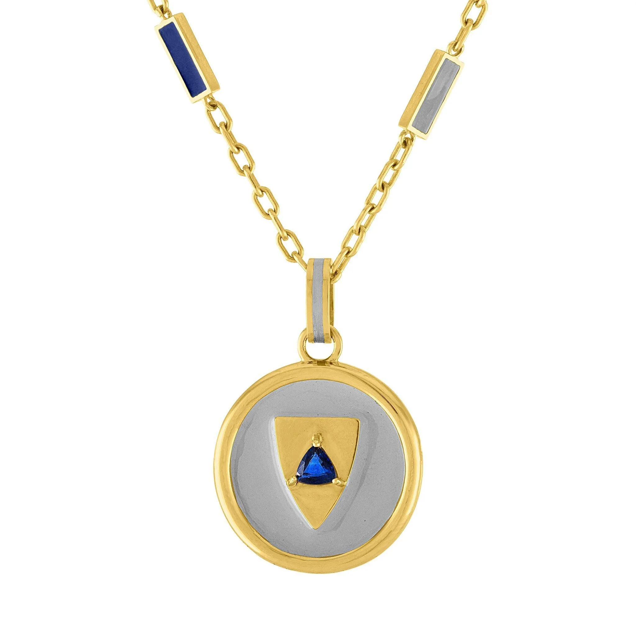 Enamel Double Baquette Necklace