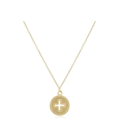 ENewton 16" Necklace Gold - Signature Cross Gold Disc