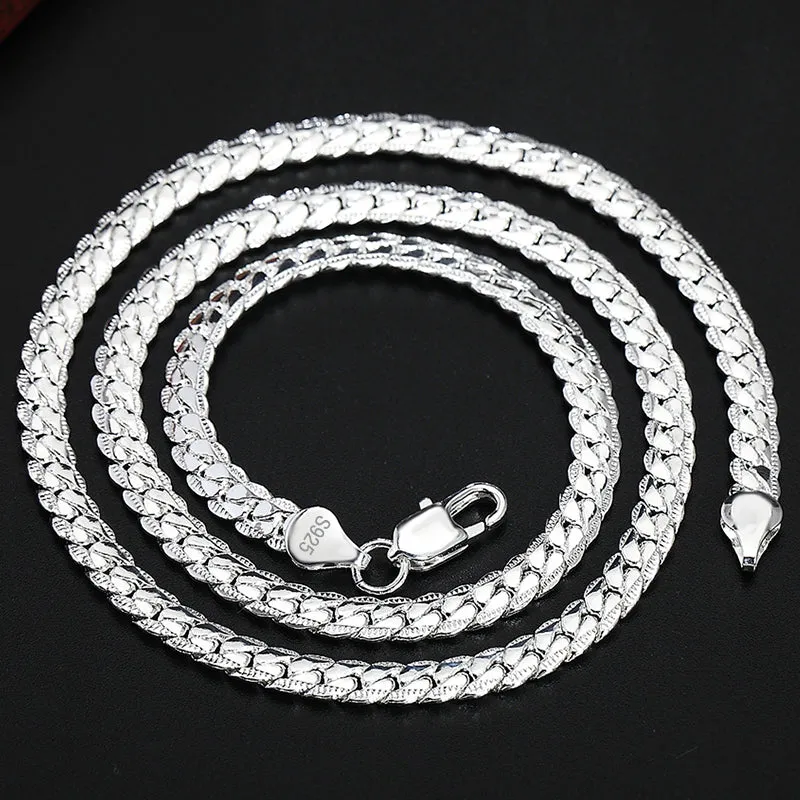 Engagement Silver Chain Necklace For Woman Wedding Jewelry