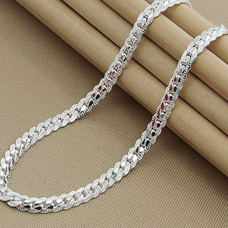 Engagement Silver Chain Necklace For Woman Wedding Jewelry