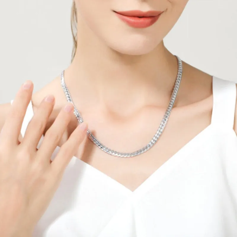 Engagement Silver Chain Necklace For Woman Wedding Jewelry