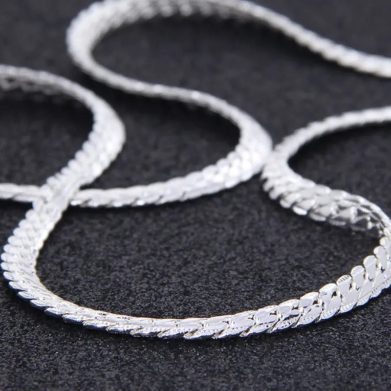 Engagement Silver Chain Necklace For Woman Wedding Jewelry