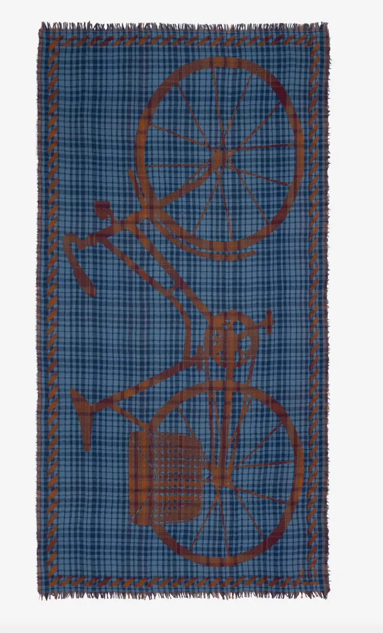 Etole 100 Jacquard Scarf in Navy