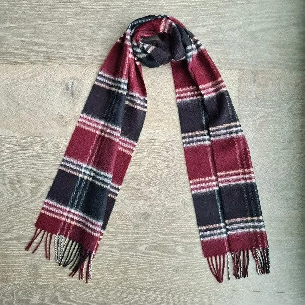 EveryYarn Cashmere Scarf | Red Check