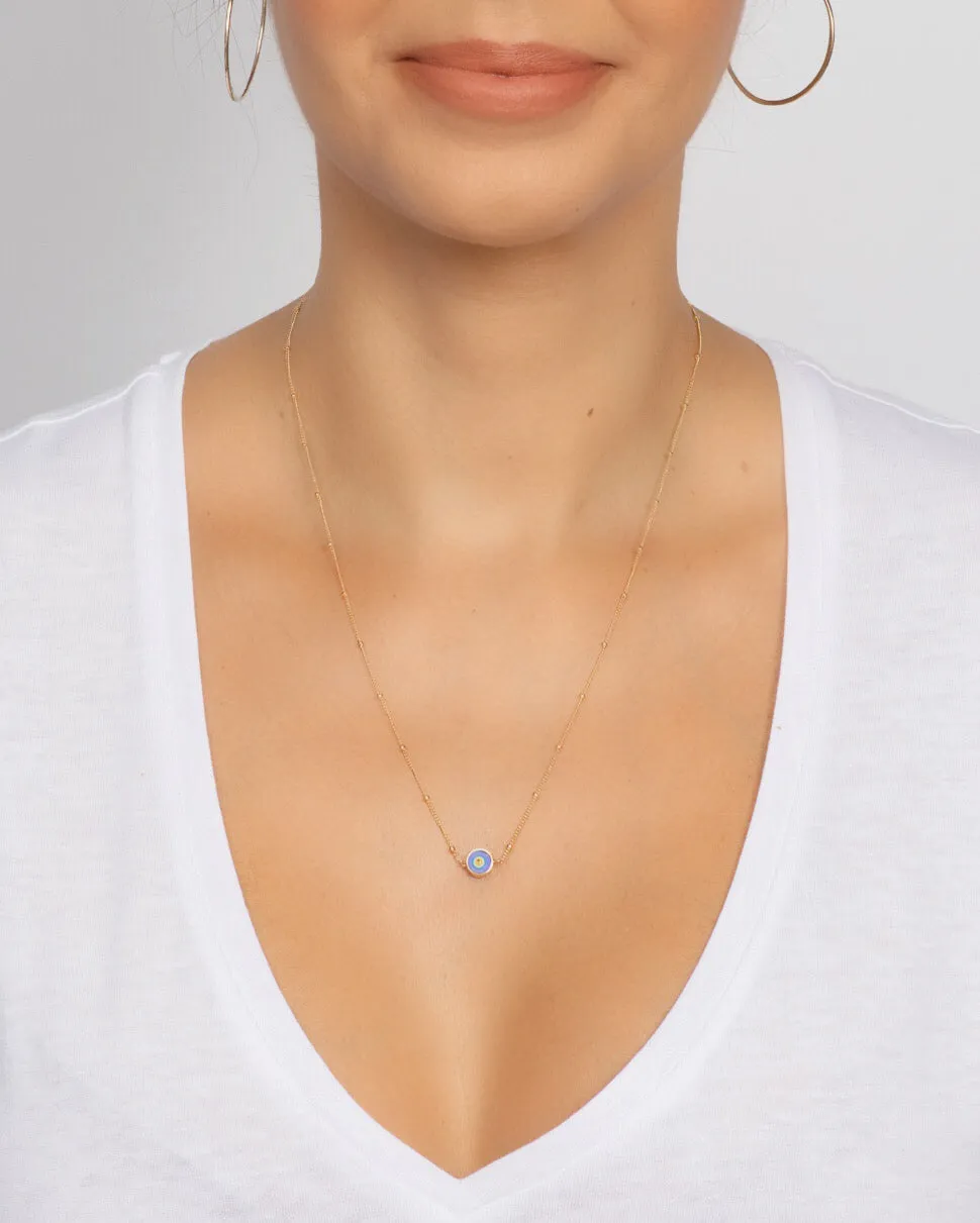 Evil Eye Necklace, Gold Filled