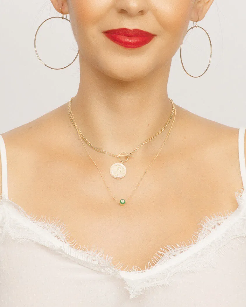 Evil Eye Necklace, Gold Filled