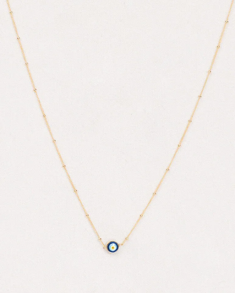Evil Eye Necklace, Gold Filled